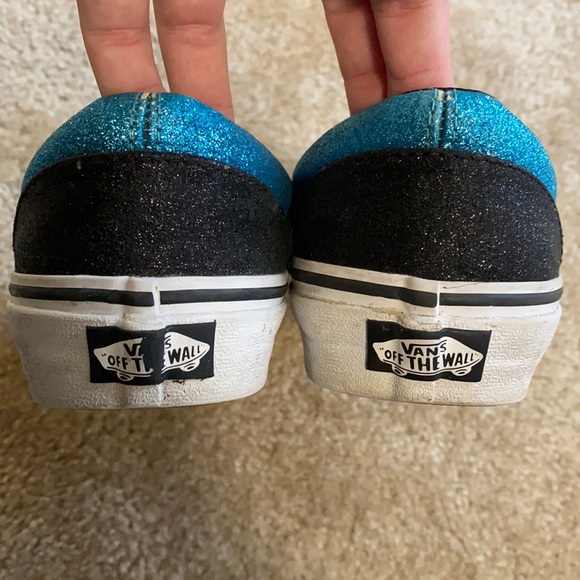 Vans w/ blue & black glitter - Picture 5 of 10